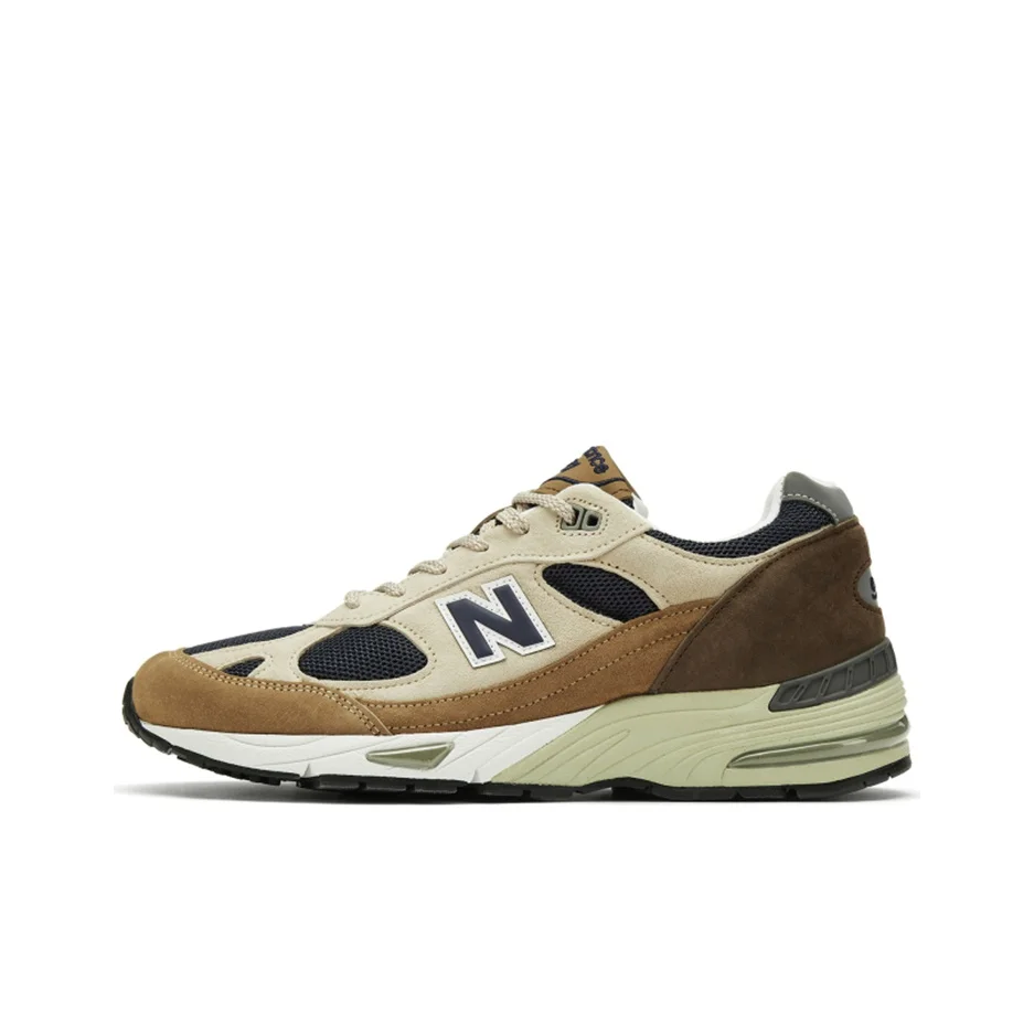 

New Balance NB 991 Текстиль Свиная кожа Низкий топ Повседневные беговые кроссовки Мужские Бежевый Умбра M991SBN