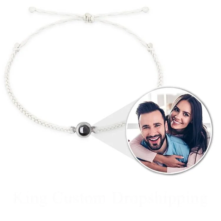 

Персонализированный круглый проекционный браслет на заказ фото ювелирные изделия на день рождения, рождественские подарки для влюбленных, семейные сувениры