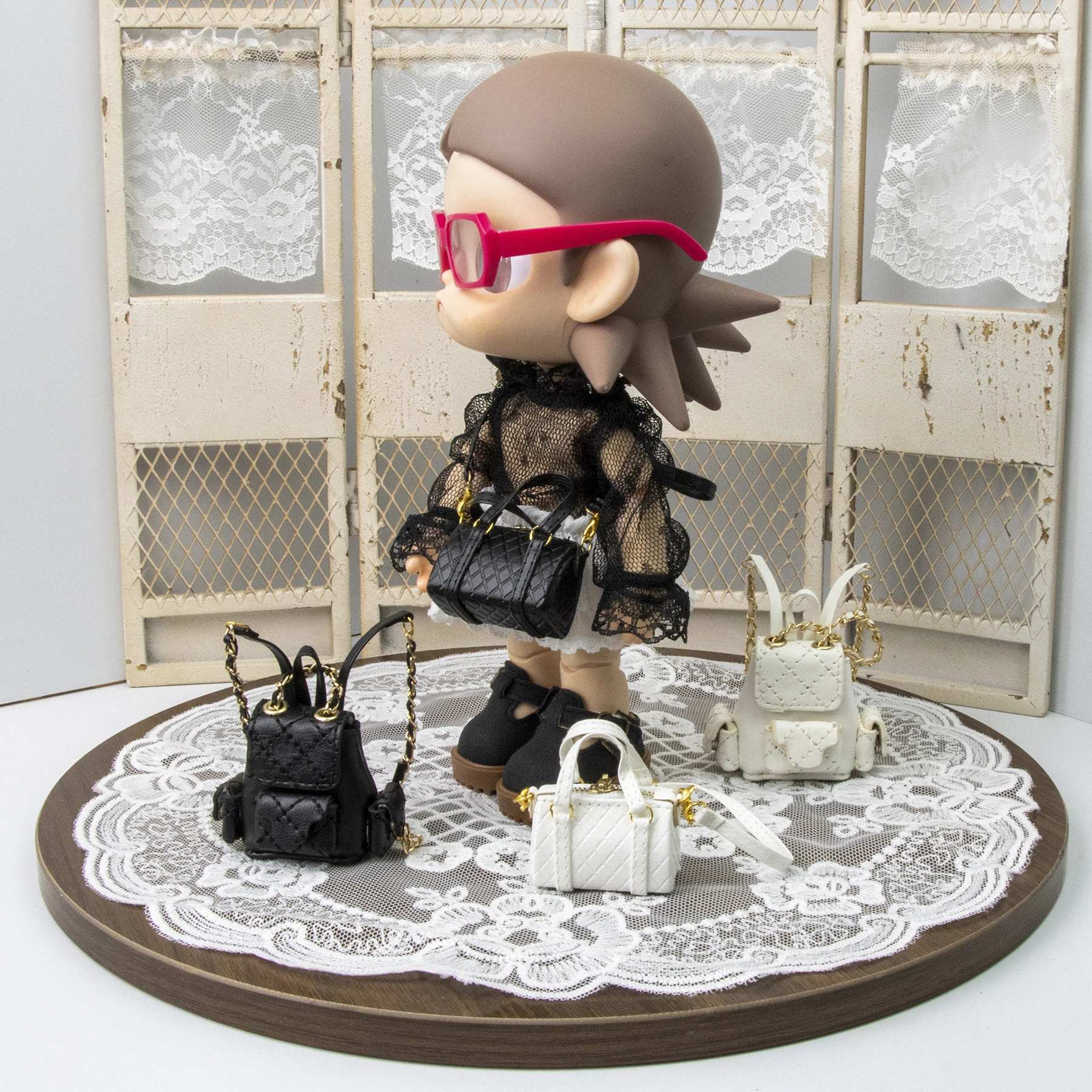 Fashion Mini Doll Handbag Crossbody Bag Backpack for OB11 GSC 1/12 BJD Cotton Doll Figure Dollhouse Decoration Accessories