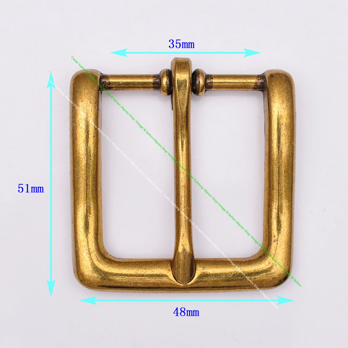 レトロ真鍮メッキ頑丈なベルトピンバックルメンズクラシックバックルジーンズアクセサリー手作りレザークラフトフィット35mm