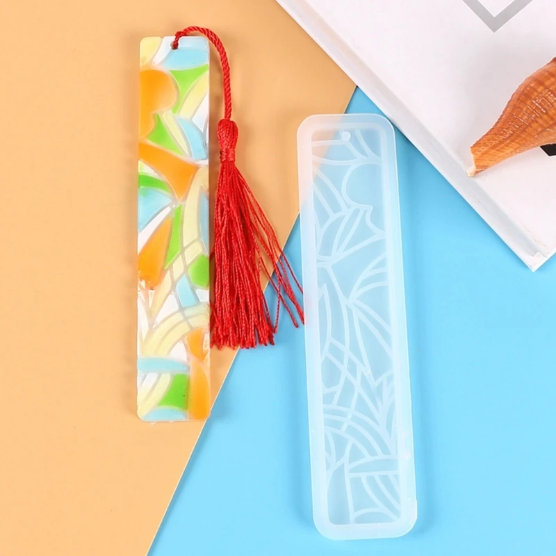 Diy Crystal Epoxy Bookmarks Mold Mirror Flower Pattern Mold Rectangular Bookmarks Mold for Epoxy Resin Jewelry DIY Craft