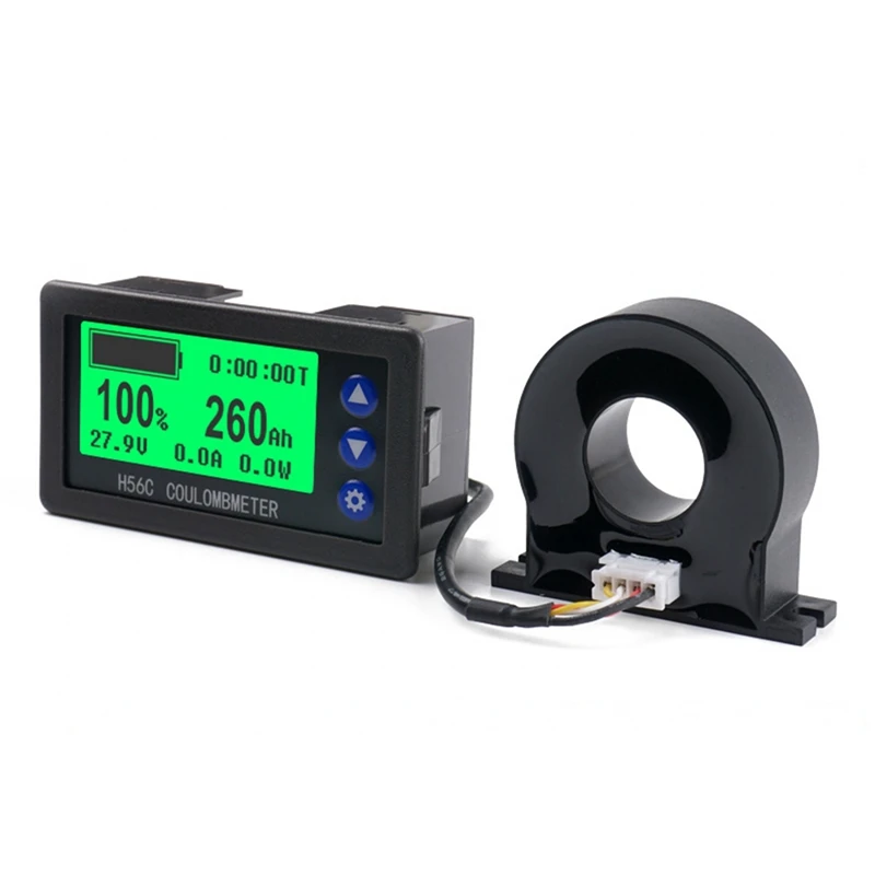 Battery Monitor Hall Coulomb Tester DC 9-100V Digital Voltmeter Ammeter Capacity Power Electricity AH Voltage Meter