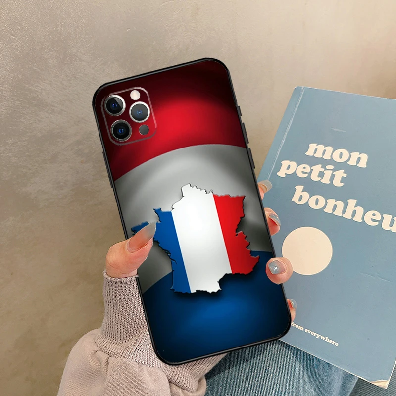 حافظة علم فرنسا لهاتف آيفون 17 Air 13 16 15 11 12 14 Pro Max 13 mini XR 15 16 Plus 16e غطاء خلفي شل