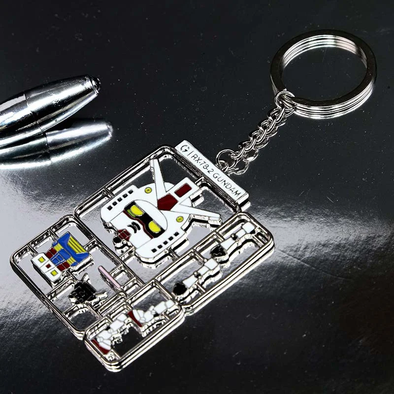 

GUNDAM Metal Keychain Cartoon RX-78-2 MS06 Hollow Out Pendant Backpack Decoration Anime Cool Night Glow Key Chain Kids Gift