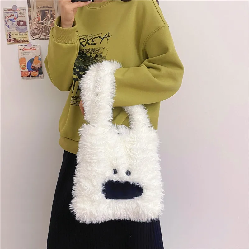 Fashion Personalized Plush Shoulder Bag Cartoon Long Hair Dog Backpack Cute Sausage Mouth Small Dog Outdoor Organizer Bags