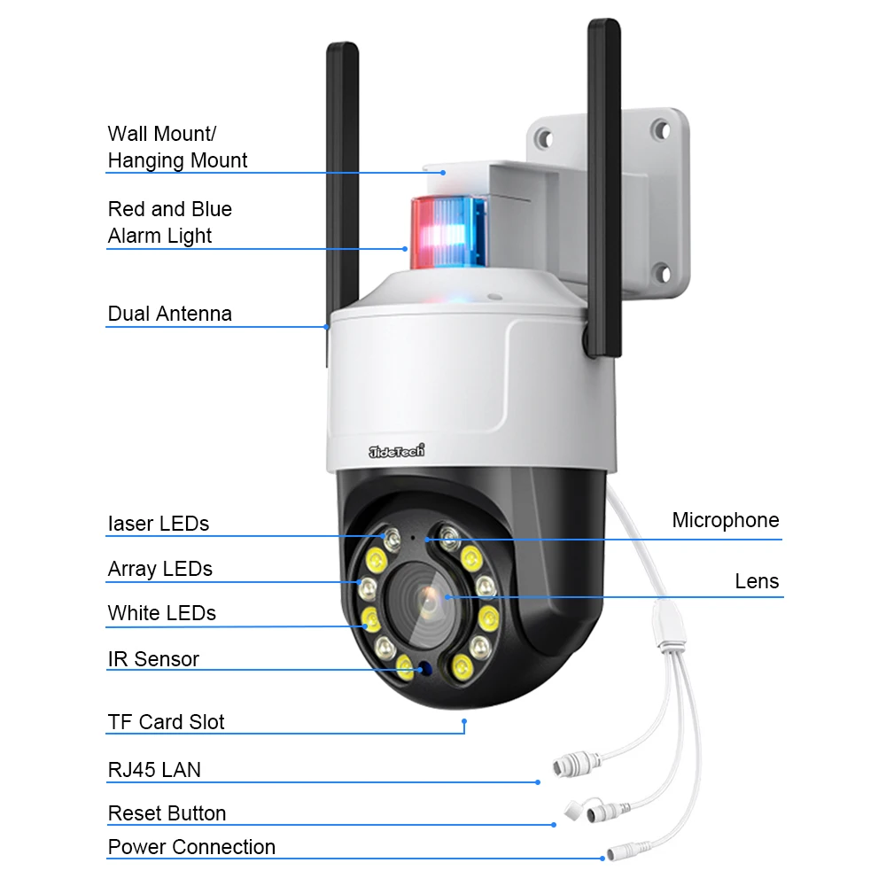 كاميرا JideTech 8MP 5X Zoom 4G EU تعمل بالطاقة الشمسية PTZ مع 60W54A بدون شحن تدعم كشف الإنسان مقاوم للماء IP66 #6