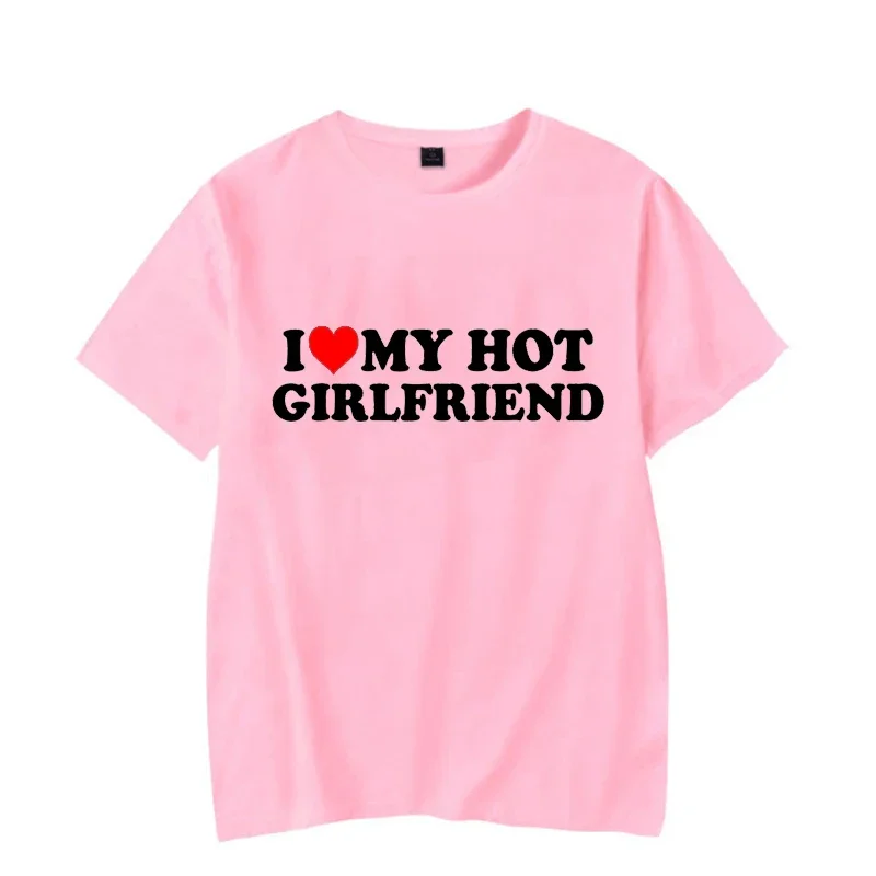 Harajuku Graphic هدايا عيد الميلاد بلايز قصيرة الأكمام I Heart My Boyfriend مضحك بلايز أنا أحب صديقي الساخن ملابس الشارع