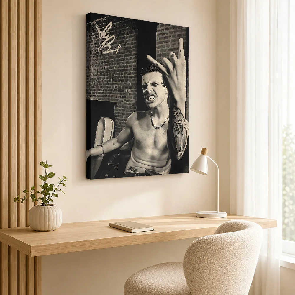 YungBlud Potrait Framed Canvas Print Poster Custom Photo Retro Music Wall Art for Bedroom Decor Collectible Ready to Hang Gift