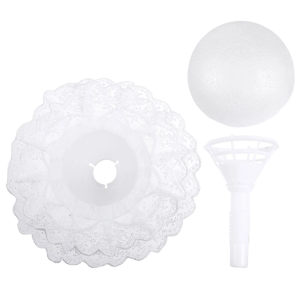 

10 Foam Hemisphere Wedding Bouquet Holders White Lace Collar DIY Bridal Flower Supplies Bridesmaid Shower Parties Handmade Craft