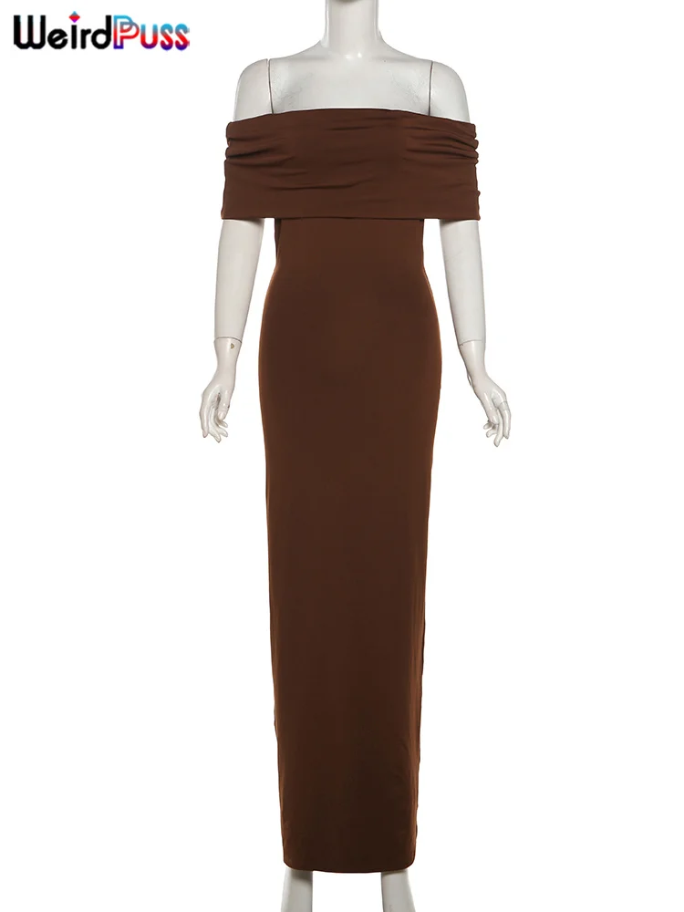 strano gatto slash neck elegante abito solido donna estate cava skinny stretch maxi aderente festa di compleanno streetwear abiti