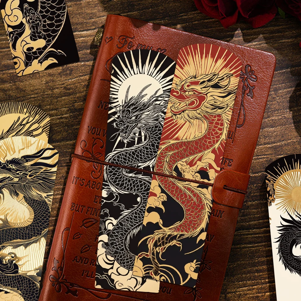 30 قطعة الإشارات المرجعية التنين الصيني غير النظامية صفحات القراءة الكتب الموسومة اللوازم المكتبية المدرسية DIY الإشارات المرجعية الإبداعية الجمالية