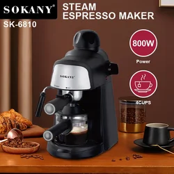 800W Electric Coffee Machine Multifunctional Coffee Maker Household Convenience talian Coffee Machine Semi-Automatic Coffee Pot