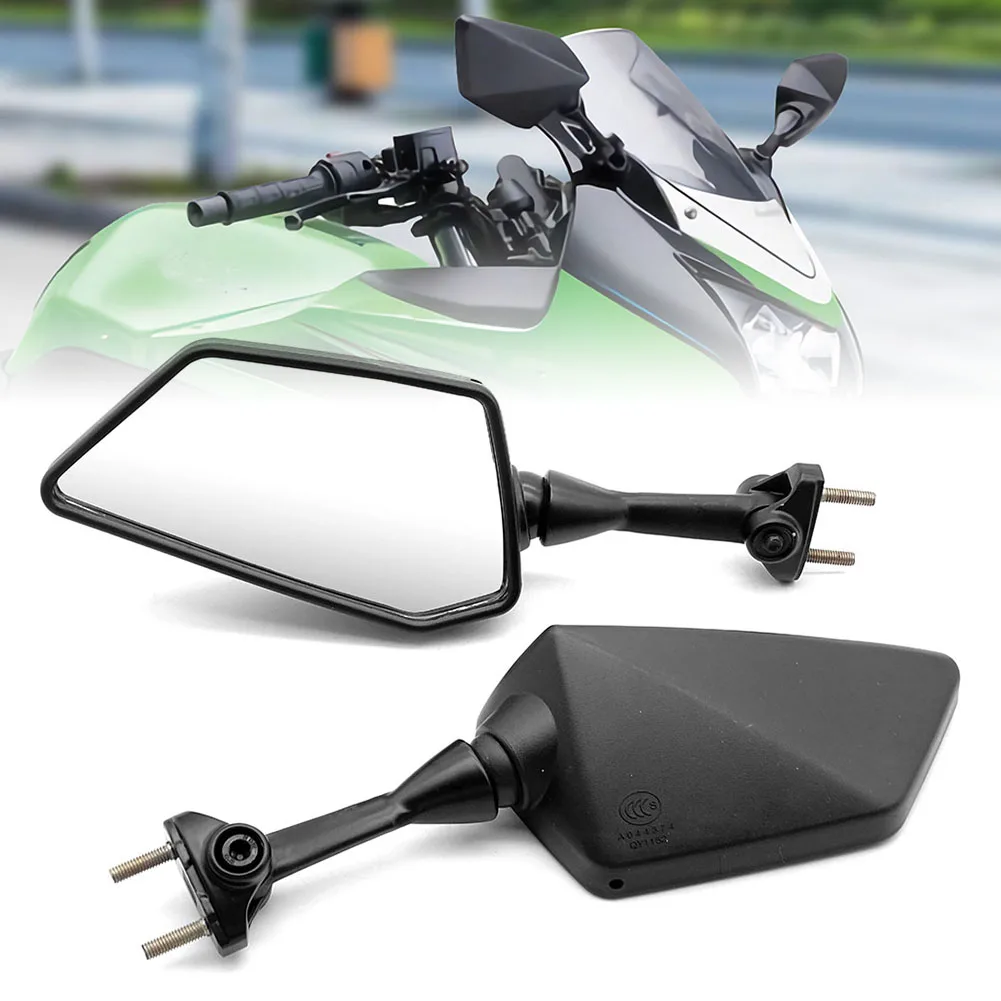 1Pair Black Aluminum Motorcycle Accessories Rear View Mirrors Side Mirrors for Kawasaki Ninja 250 250R EX250 K8F 2008-2012