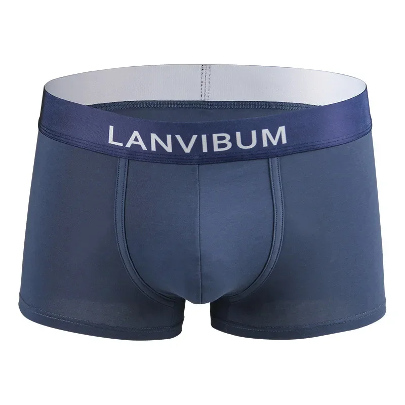 

Men Cotton Boxer Briefs Graphene Antibacterial Crotch Soft Breathable Mid Rise 3D U Convex Pouch Male Underwear