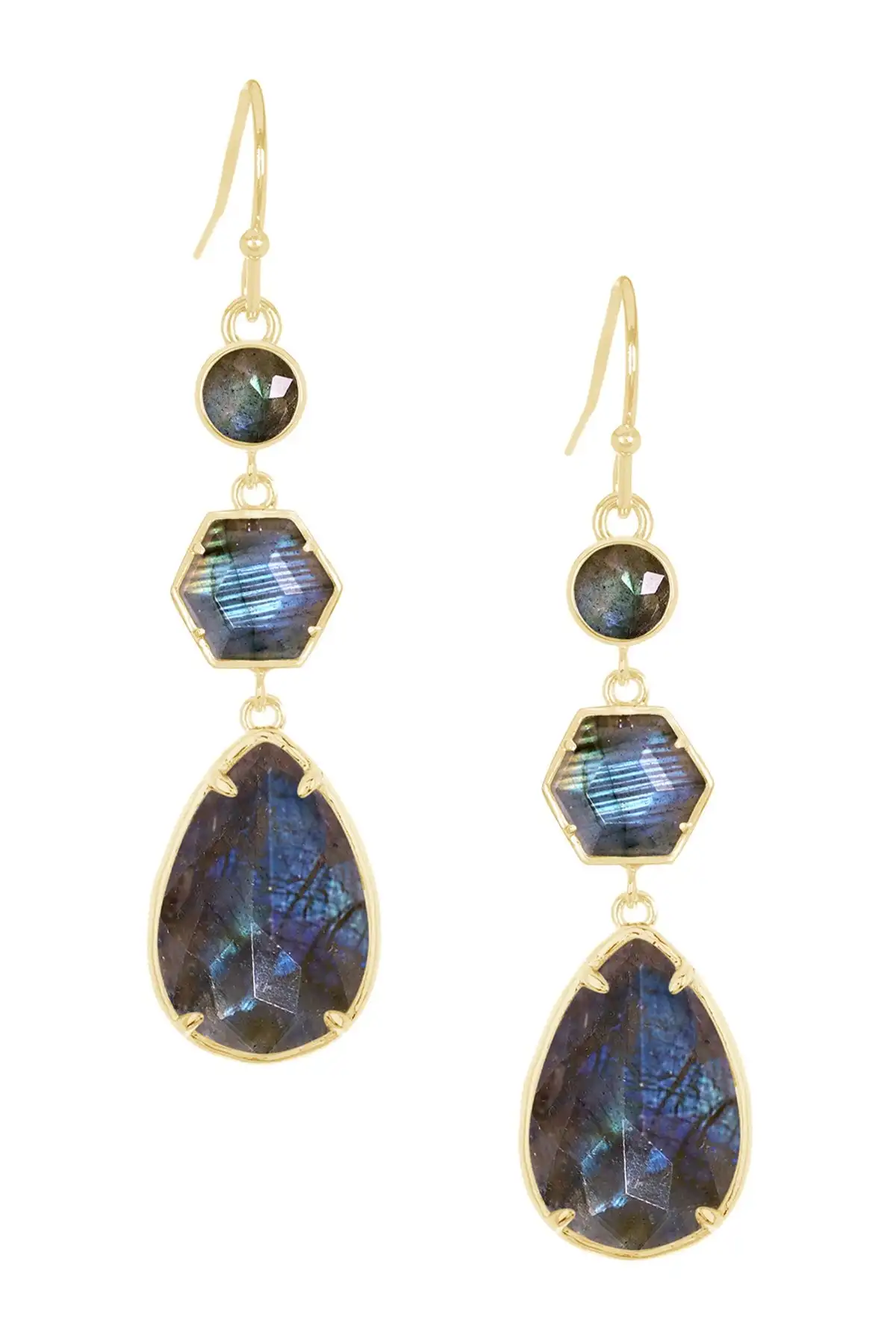 

Fancy Handmade Labradorite Statement Earrings