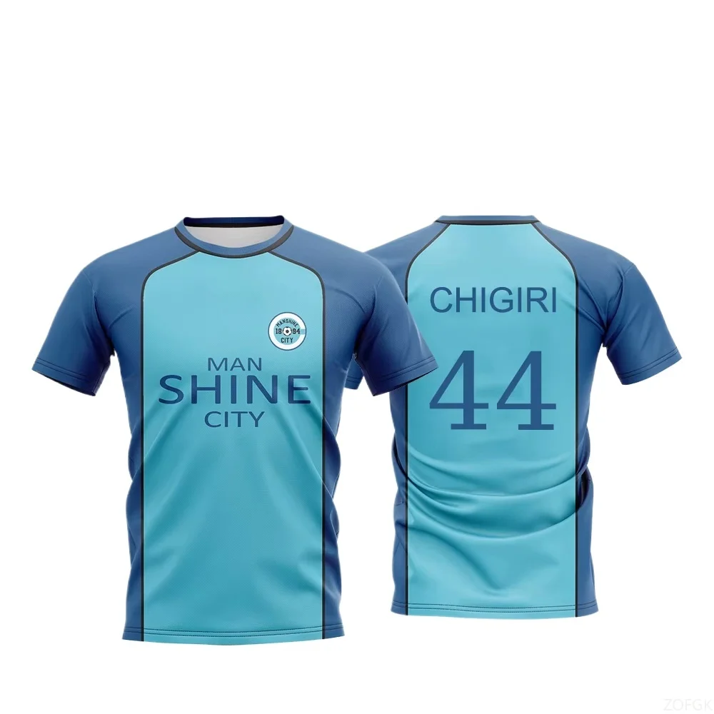 الأزرق قفل مانشين مدينة موحدة قميص تي شيرت NAGI انمي ياباني دور اللعب أفضل الرجال والنساء مايوه