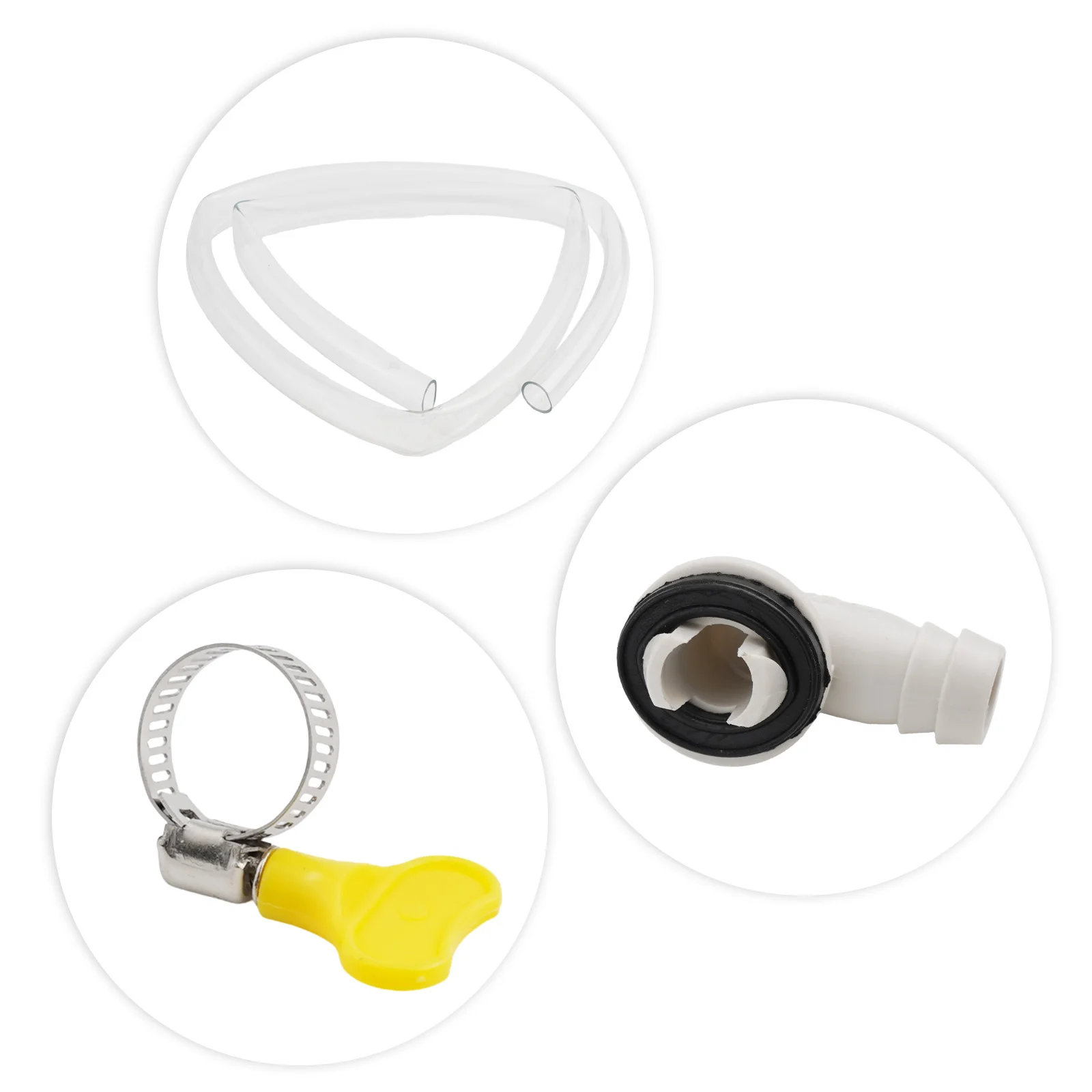 3FT 6FT ABS Drain Hose for Air Conditioner with 15mm Connector and 2 Clamps Supporting Drainage for Split and Casement AC Units