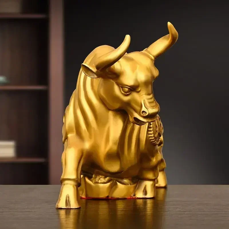 Feng Shui Animal Cow Ornament Inviting Wealth Fortune Home Wall Street Home Sculptures