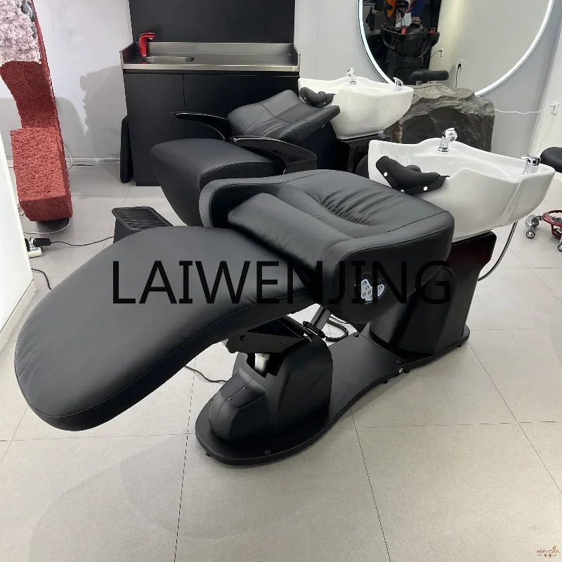 Electric Shampoo Chair Barber Shop Beauty Shop Half Lying High-End Flushing Bed Ceramic Basin