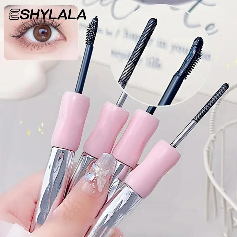 Double In-one Mascara Silk Fiber Mascara Waterproof Mascara For Eyelash Extension Black Thick Lengthening Eyelashes Cosmetics