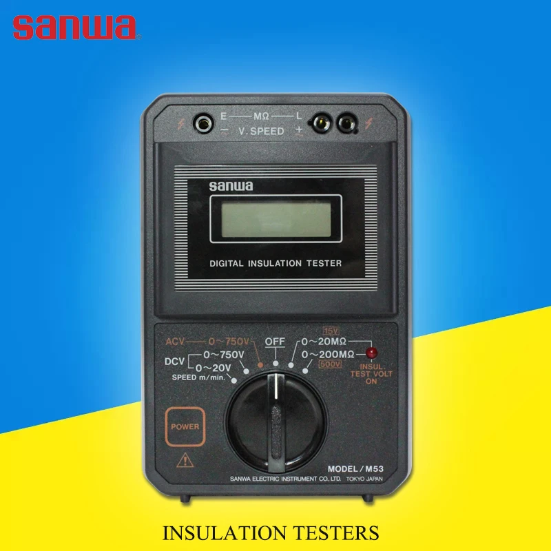 Japan sanwa M53 digital insulation resistance tester;2 test voltage ranges, for Elevator maintenance