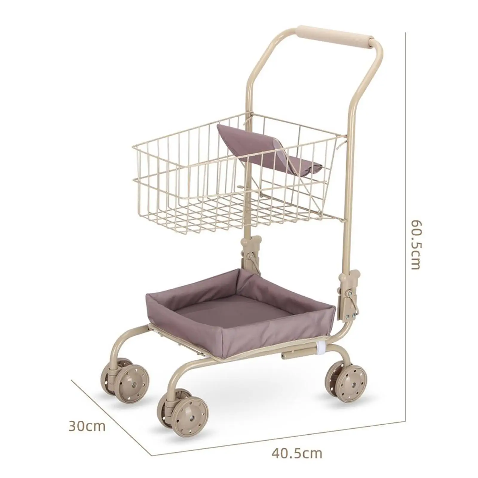 Shopping Cart Toy Miniature Pushcart Pretend Supermarket Handcart Trolley for Children Ages 3 and up Birthday Gift