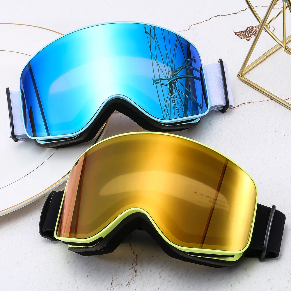 Manufacturer Custom Double-layer Anti-fog Ski Goggles Outdoor Sports Windproof Sandproof Goggles Can Fit Myopia Glassespromote s