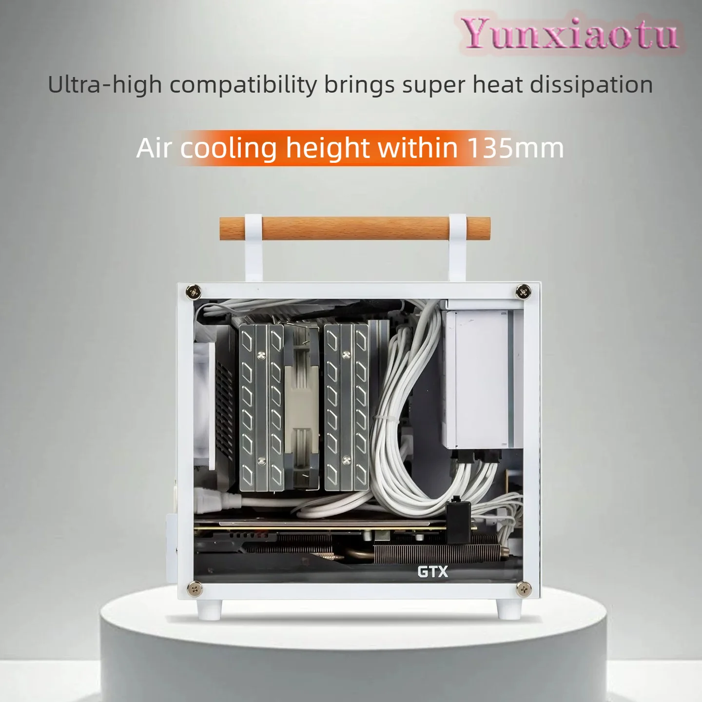 E70 9.5L Portable Mini ITX Case with Handle Supports 250mm GPU 135mm CPU Cooler SFX PSU Direct Plug