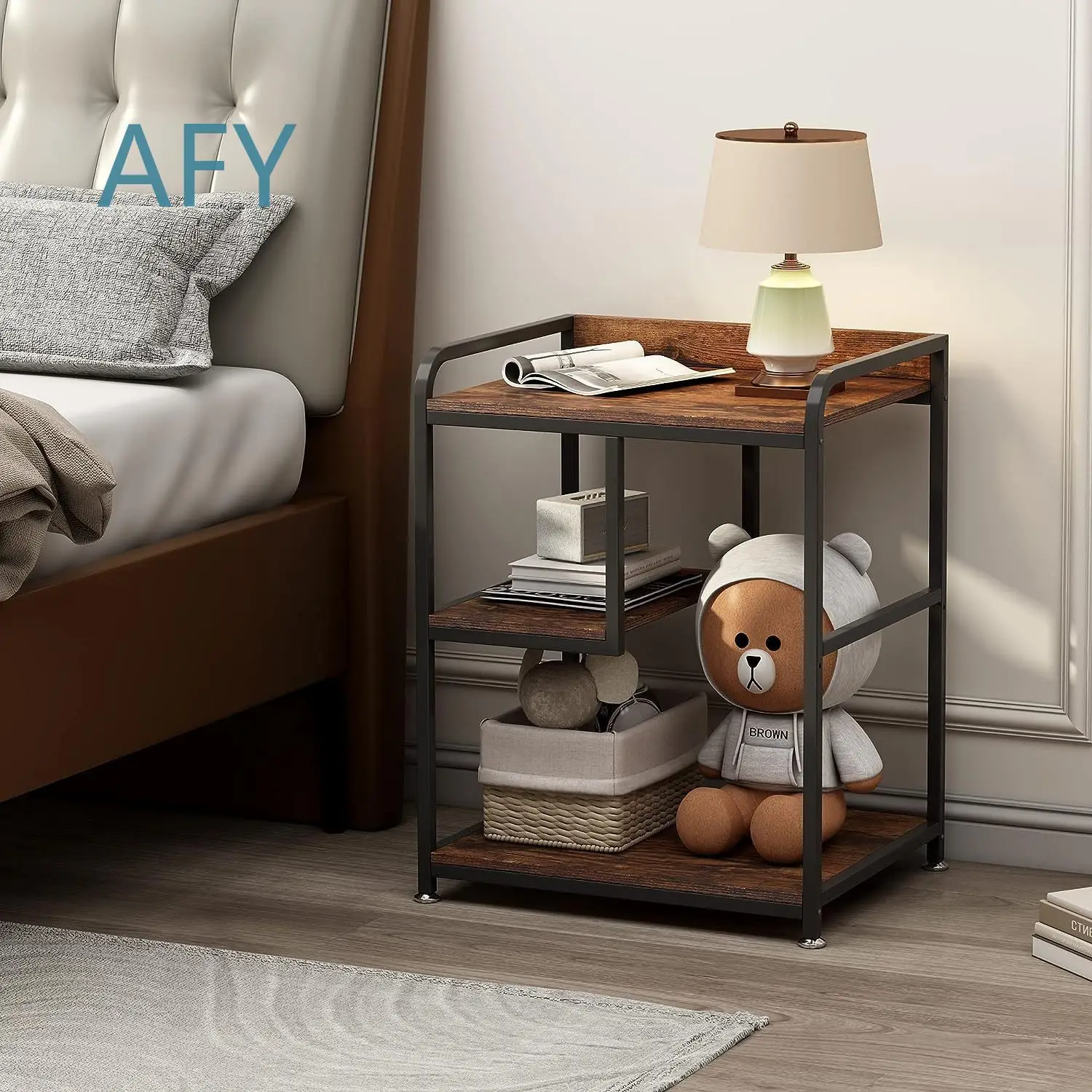 Iron Stand for Printer Copier Desktop Computer Rack Mobile Multi Tier Floor Storage Shelf Side Table for Office Home Use