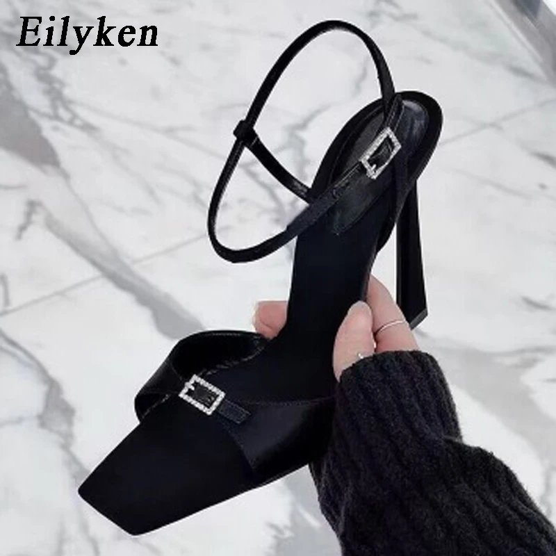 Eilyken Design Buckle Strap Modern Womens Sandals Fashion Summer High Heels Sexy Peep Toe Nightclub Stripper Shoes Zapatos Mujer