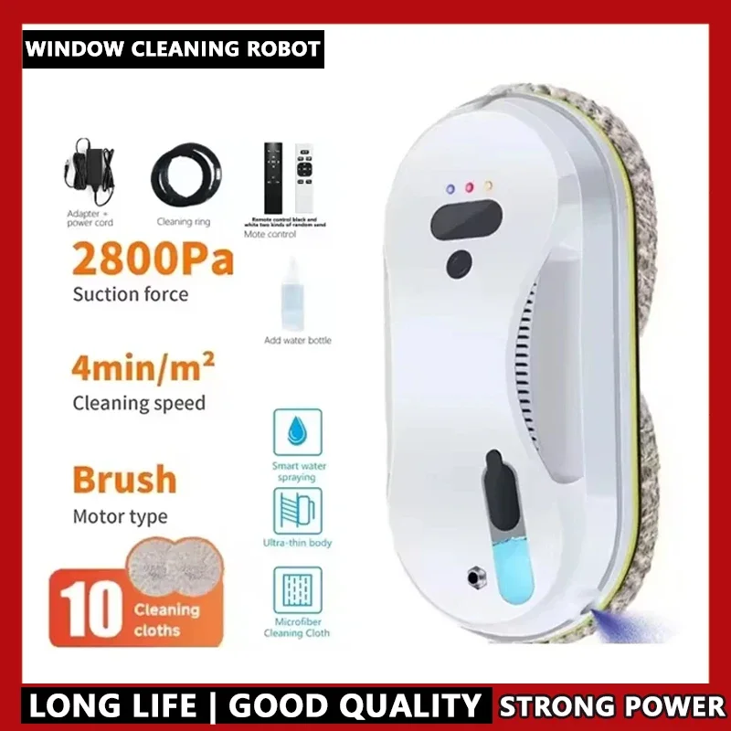 

Automatic Water Jet Window Cleaner Robot with Large Suction Remote Control for Glass Cleaning