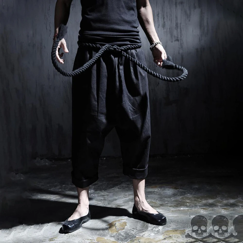 

Мужские широкие брюки-капри XS-5XL, новинка весны, в американском ретро-стиле, модные, уличные, хип-хоп, повседневные, свободные, нишевые мужские брюки