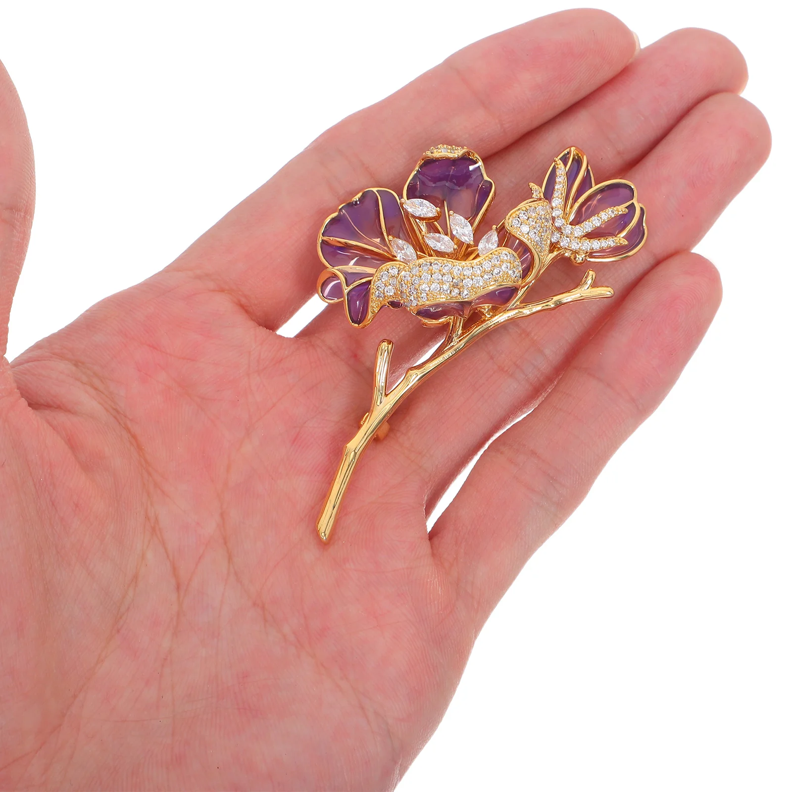 

Chinese Style Flower Brooch Women Metal Enamel Elegant Vintage Clothing Pin Lapel Brooch For Suits Cardigans Wedding Party