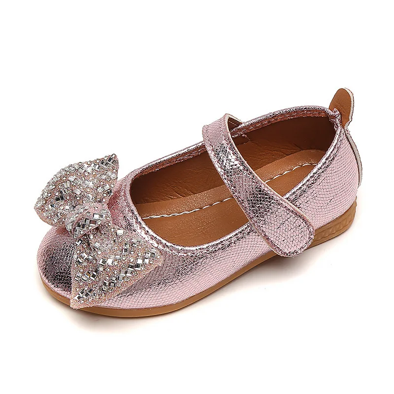 

Pink Glass slipper for Baby Girls Shoes Bowknot bling bling Princess Crystal shoes Kids Shoes For Wedding Party chaussure fille