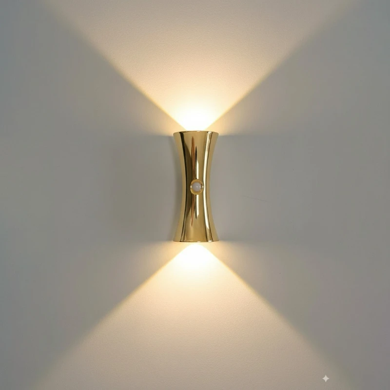 Hourglass Wall Lamp Small Night Light with Human Body Sensor, Wireless Magnetic Base, Ambient Energy-Saving Small Wall Lamp