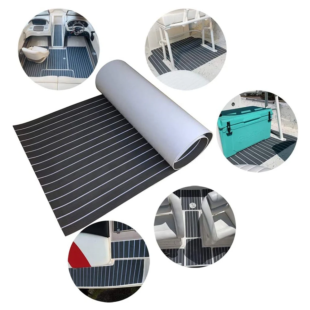 M45K-Self-Adhesive EVA Foam Teak Decking Yacht Marine Flooring Synthetic Boat Floor Mat 2400X450x6mm
