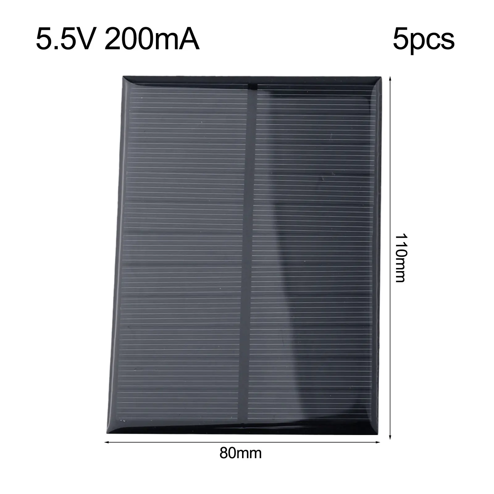 5V 200mA Output 110mmx80mm 5PCS Solar Kit Wind And Snow Resistant Efficient Energy Conversion DIY Renewable Projects