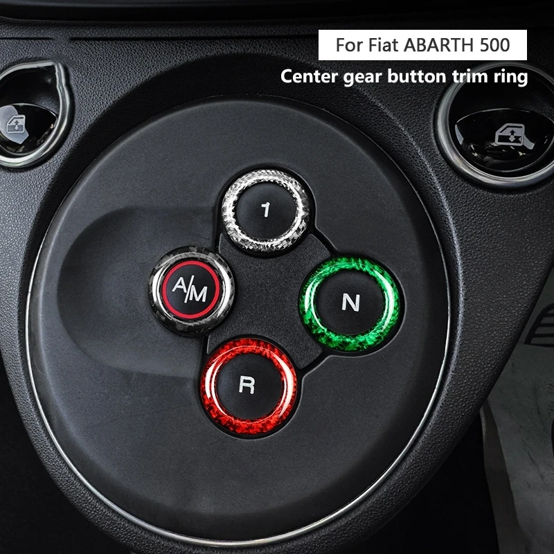 

Для Fiat 500 ABARTH 595 695 кольцо кнопки переключения передач из натурального углеродного волокна 3D декоративная наклейка