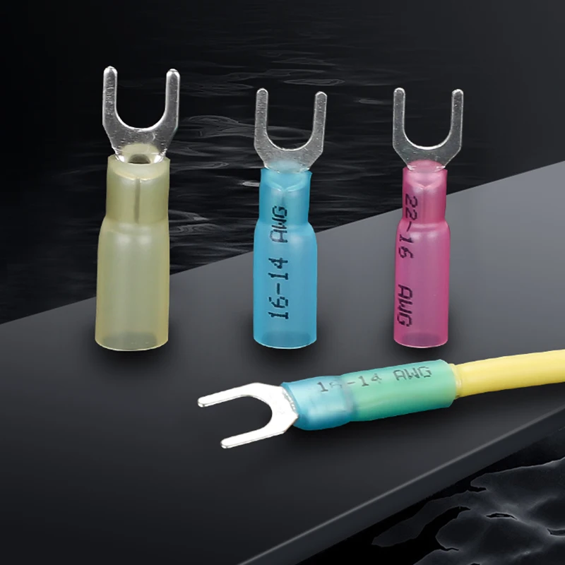 SV Wire Spring U Type Pre-Insulating Heat Shrink Terminals SV1.25/2/5.5-5 Waterproof Seal Spade Crimp Wire Cable Connector