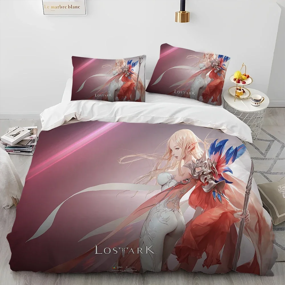 

3D Lost ARK Game Gamer Cartoon Comforter Bedding Set,Duvet Cover Bed Set Quilt Cover Pillowcase,king Queen Size Bedding Set Kids