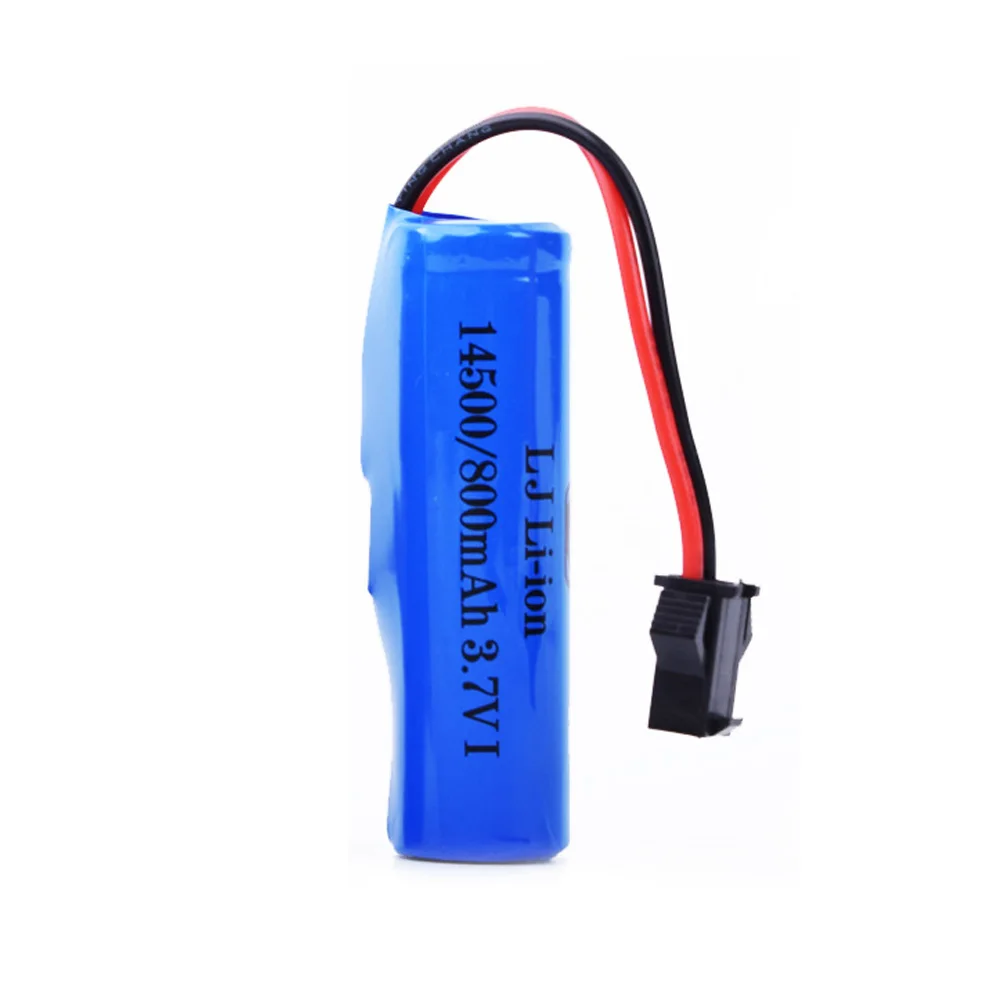 Li-ionバッテリー14500および充電器,SM-2Pプラグ付き,3.7v,800mah,おもちゃのアクセサリー,スタントダンプカー用