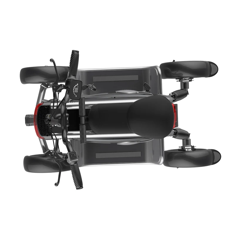 دراجة ثلاثية العجلات كهربائية قابلة للإزالة بقدرة 800 وات، سكوتر كهربائي قابل للطي بمحرك مزدوج للتنقل