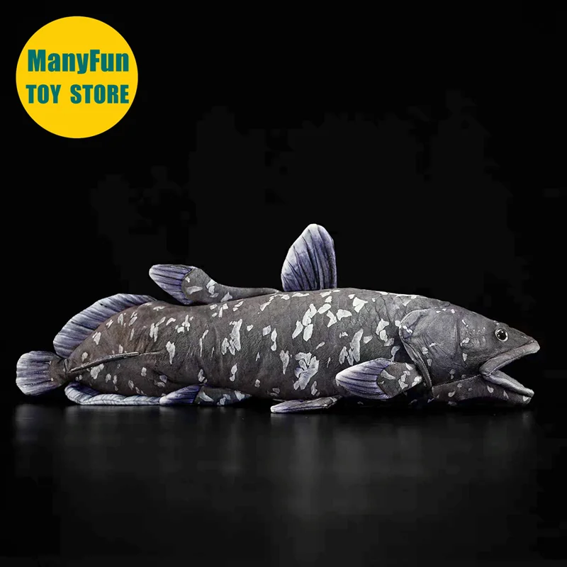 Realistic Coelacanth Plush Toy - Living Fossil Stuffed Animal, Lifelike Latimeria Plushie, Unique Gift for Marine Lovers & Kids