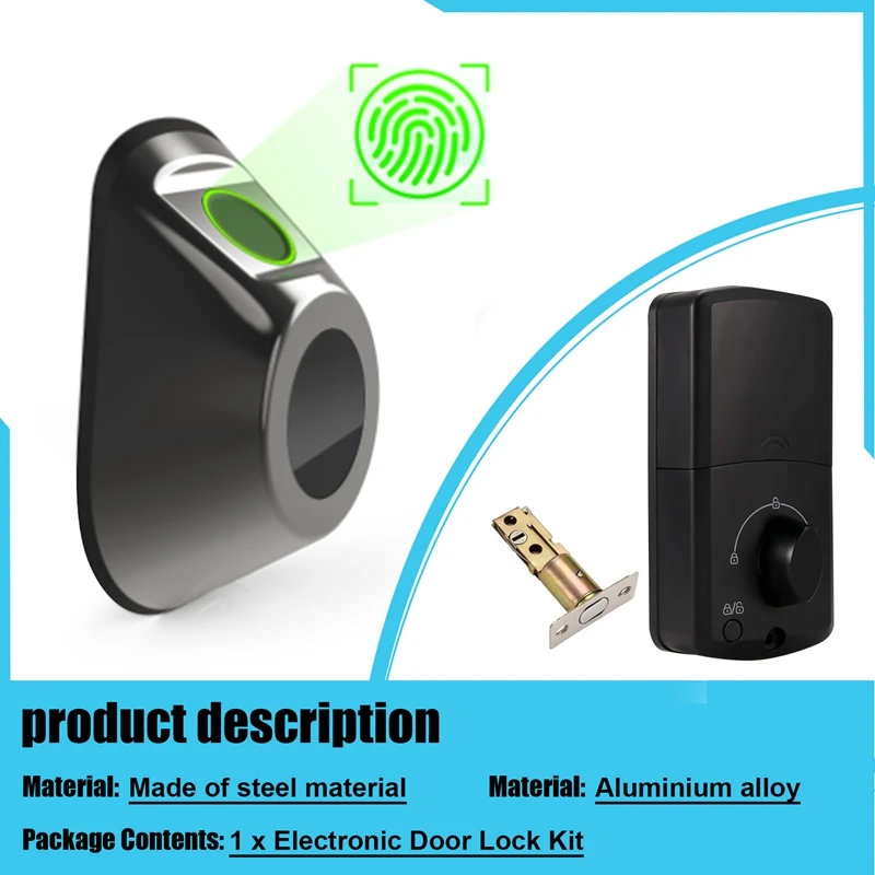 Serratura elettronica per Tuya Serratura intelligente Keyless Entry Serratura digitale Catenaccio intelligente con impronta digitale