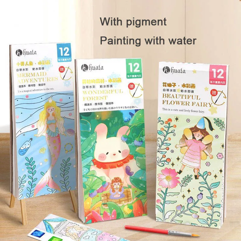 Kid Gouache Graffiti Picture Books Drawing Toys Kindergarten Enlightenment Watercolor Painting Bookmark Art Color Filling Paper