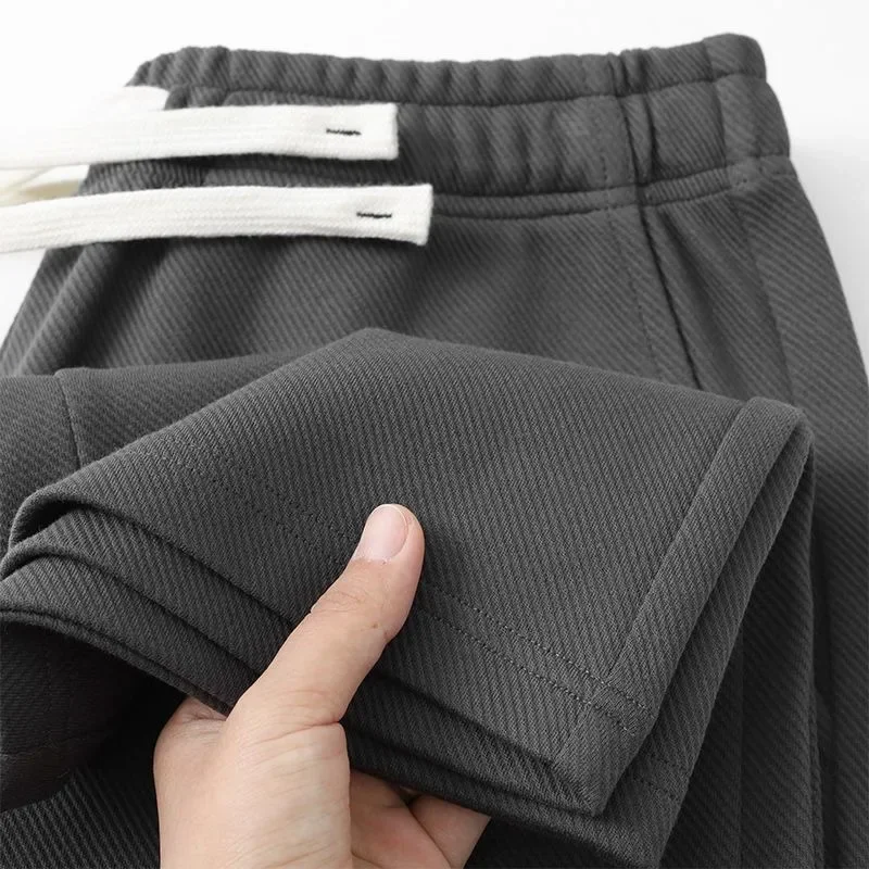 

LIBIELIY Cracker Khaki Straight-Leg Pants High-End Feel Loose-Fit Versatile Casual Beanies Men's Sporty Style High-Quality Fabr