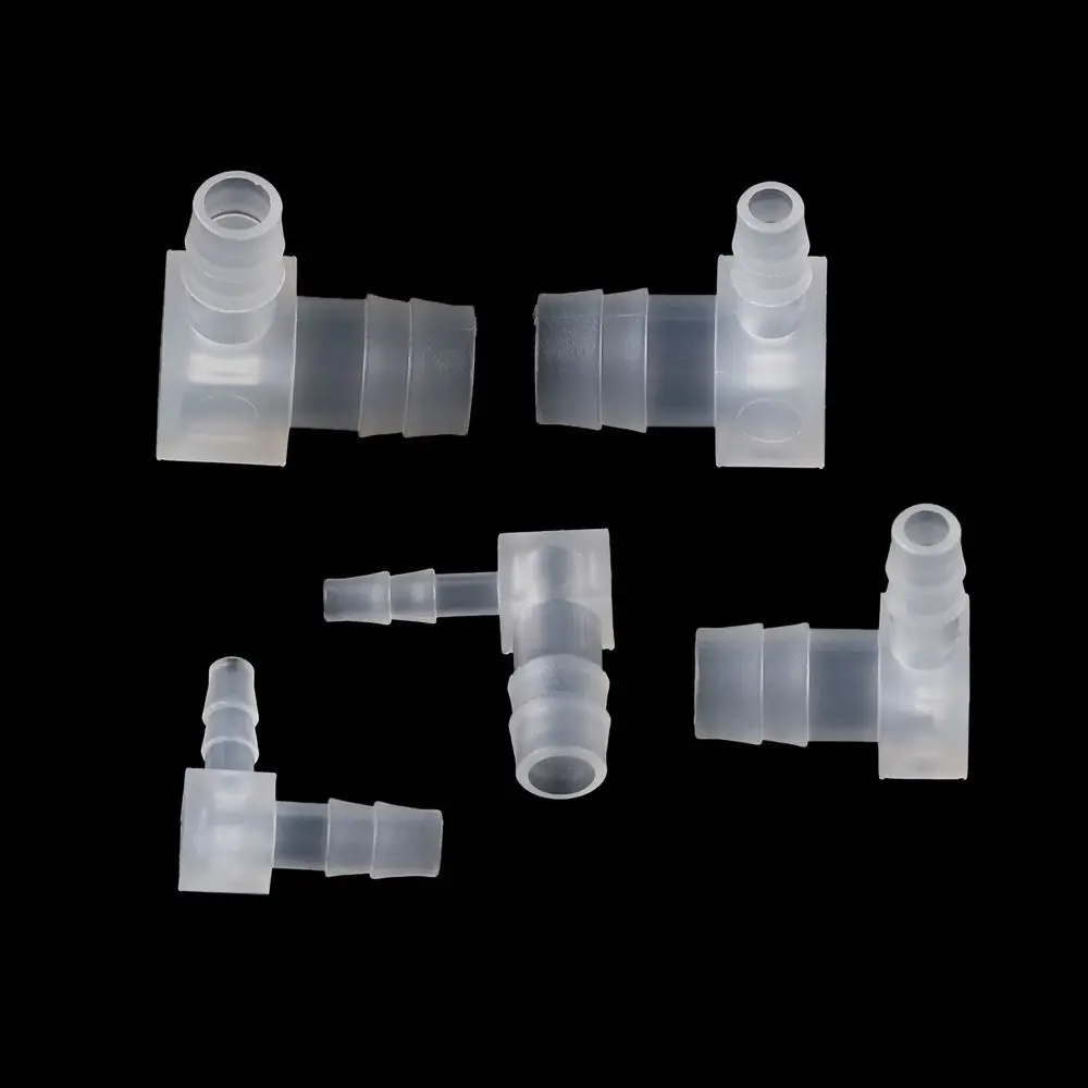 10Pcs New PP Plastic Elbow Connectors 4-20mm 90 Degree Aquarium Tank Fittings Transparent Pagoda Hose Joint Air Pump Aerator