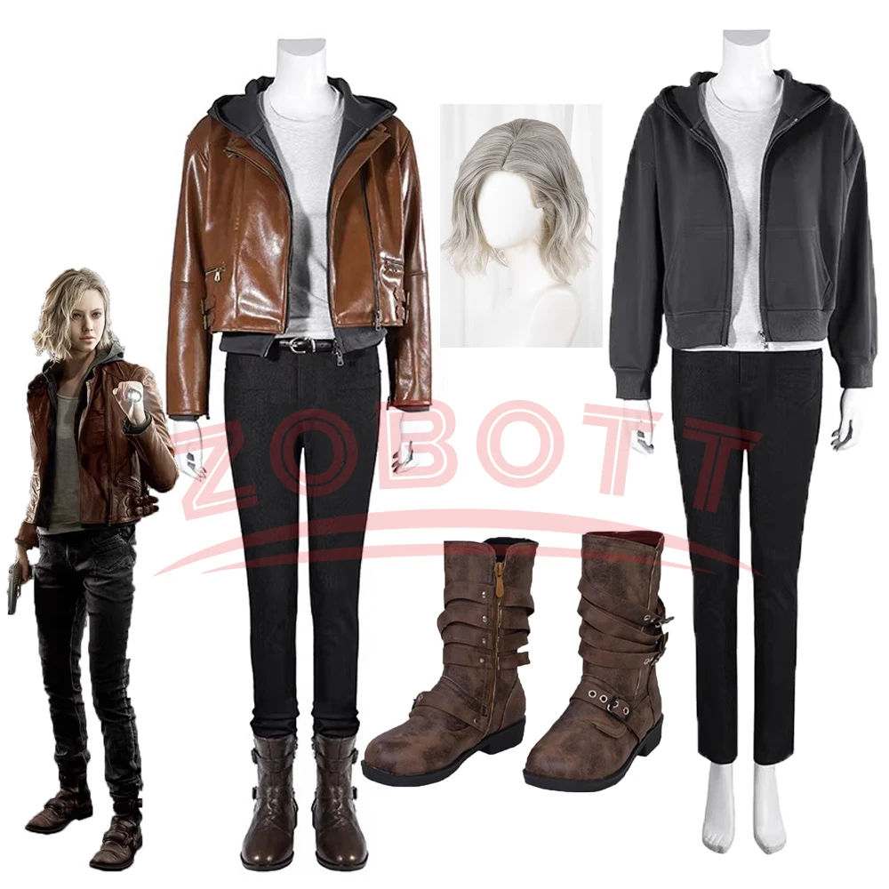 

RResident Cos EEvil 9 GGrace AAshcroft Cosplay Costume Wig Coat Pants Full Suit Grace Cosplay Shoe Women Halloween Carnival Cos