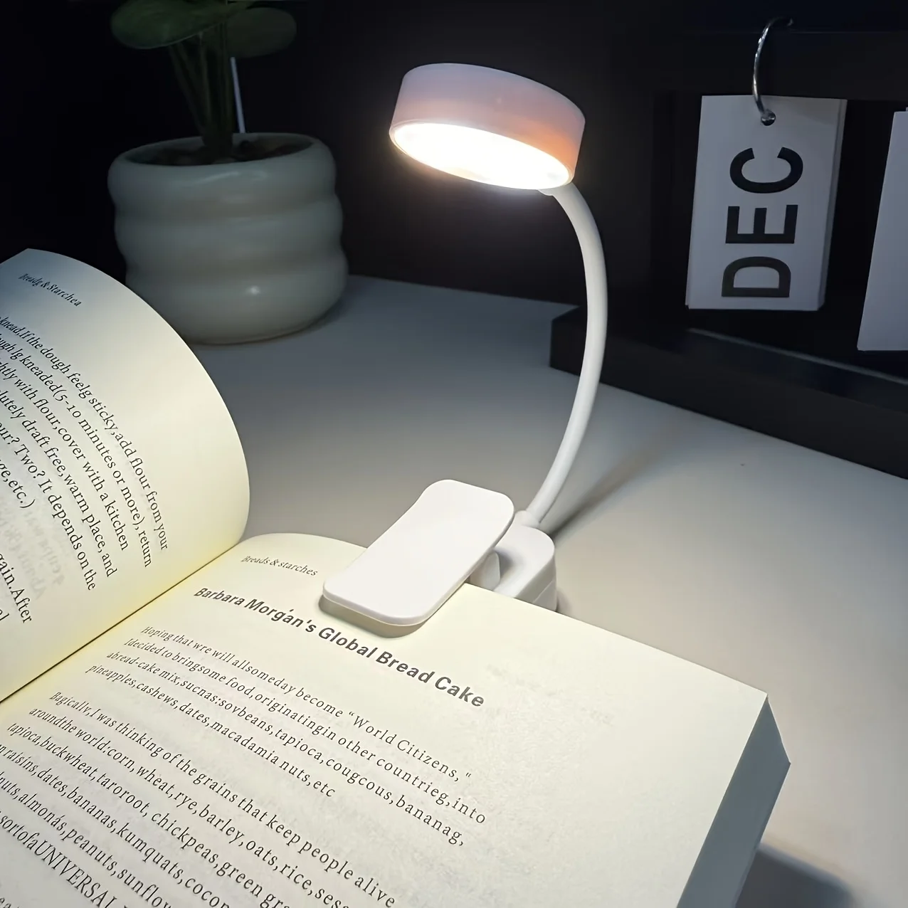 LED Reading Light 1pc, Battery Powered, 3 Color Temperatures & Brightness, Making It Ideal for Bedside Reading.Study Accessories