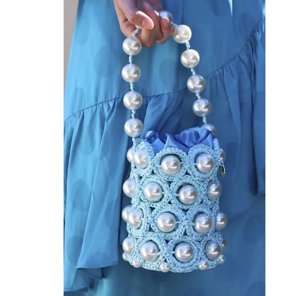 

Custom Made Crochet Bag with Big Accessory Pearls